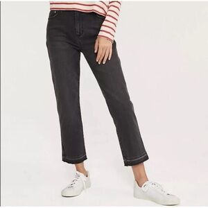 Lou & Grey High Waist Straight Crop Jeans Faded Black Size 29 NWT